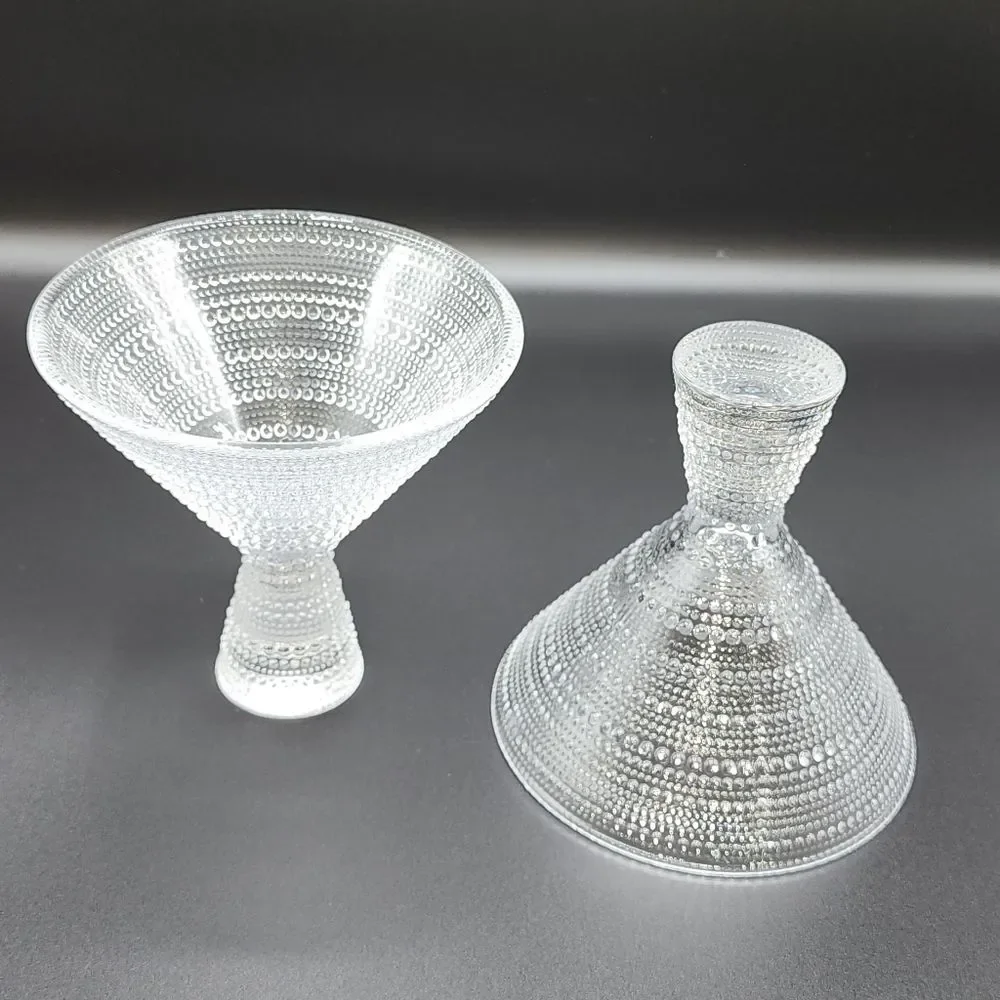 Fortessa Jupiter Beaded Martini Glass Set‎ of Two Embossed texture 11.5oz
